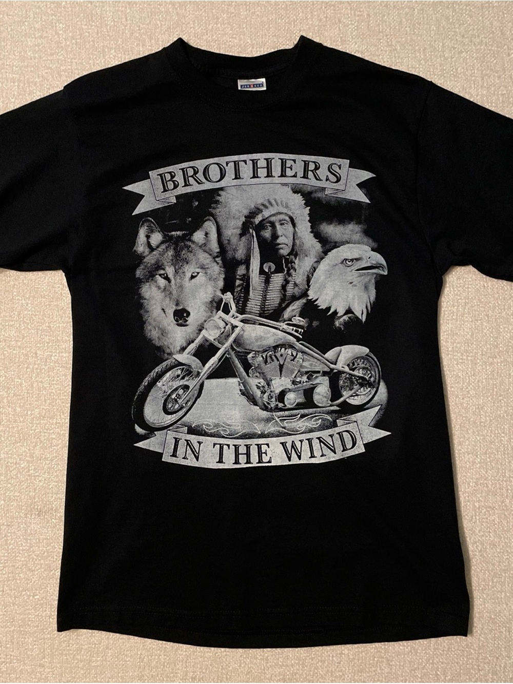 Jerzees Black 'Brothers In The Wind' Motorcycle Graphic Tee - Men's Short Sleeve